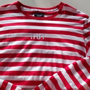 HUF long sleeve stripe shirt size L